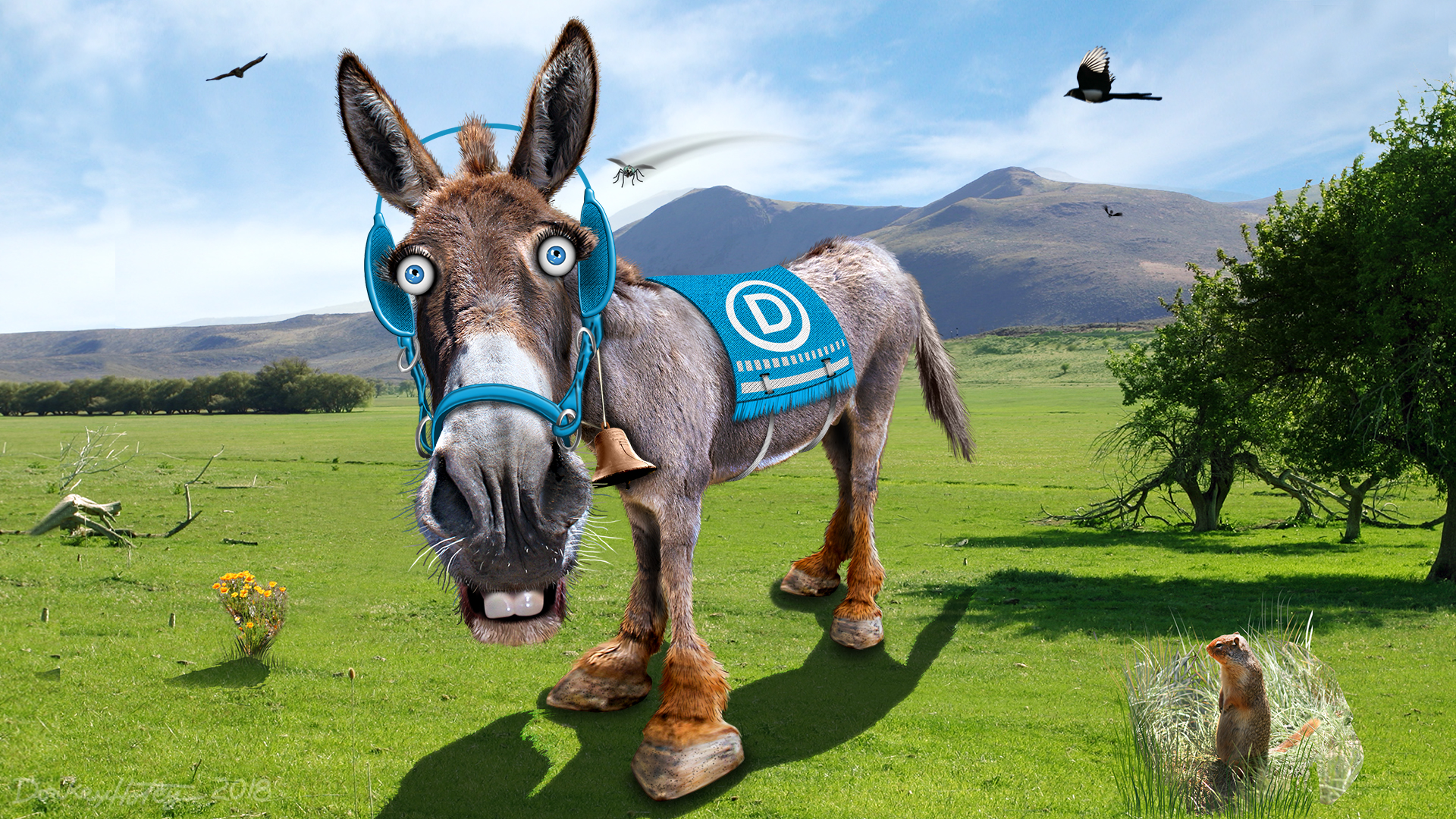 Democratic Donkey - Caricature (39951579500).jpg. 