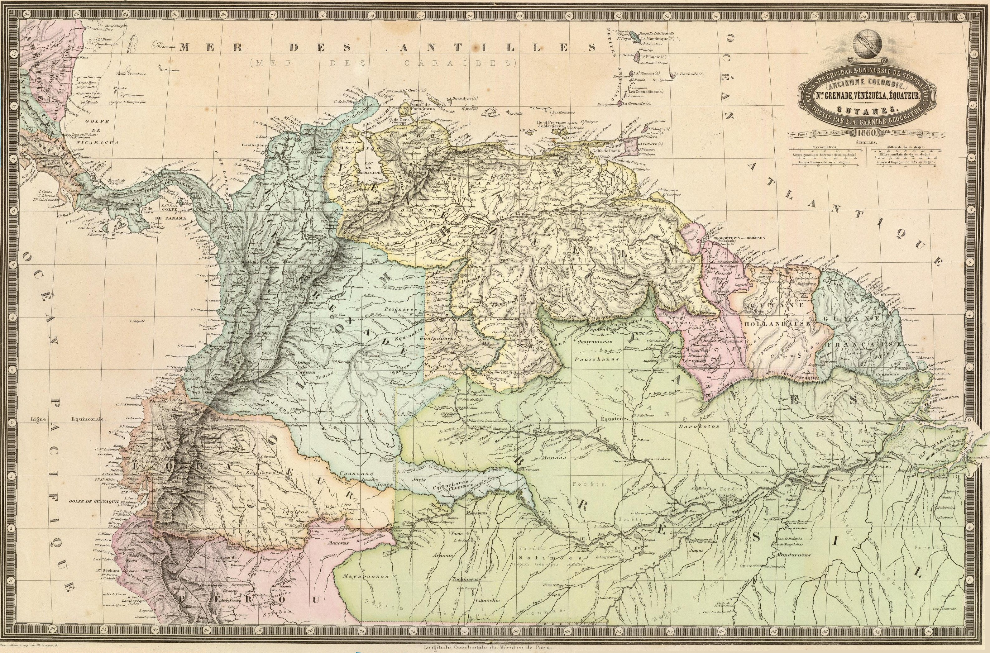 Границы фрагменты. Карта мира 1860г. Венесуэла в 19 веке карта. Венесуэла 19 век карта. Колумбия историческая карта.