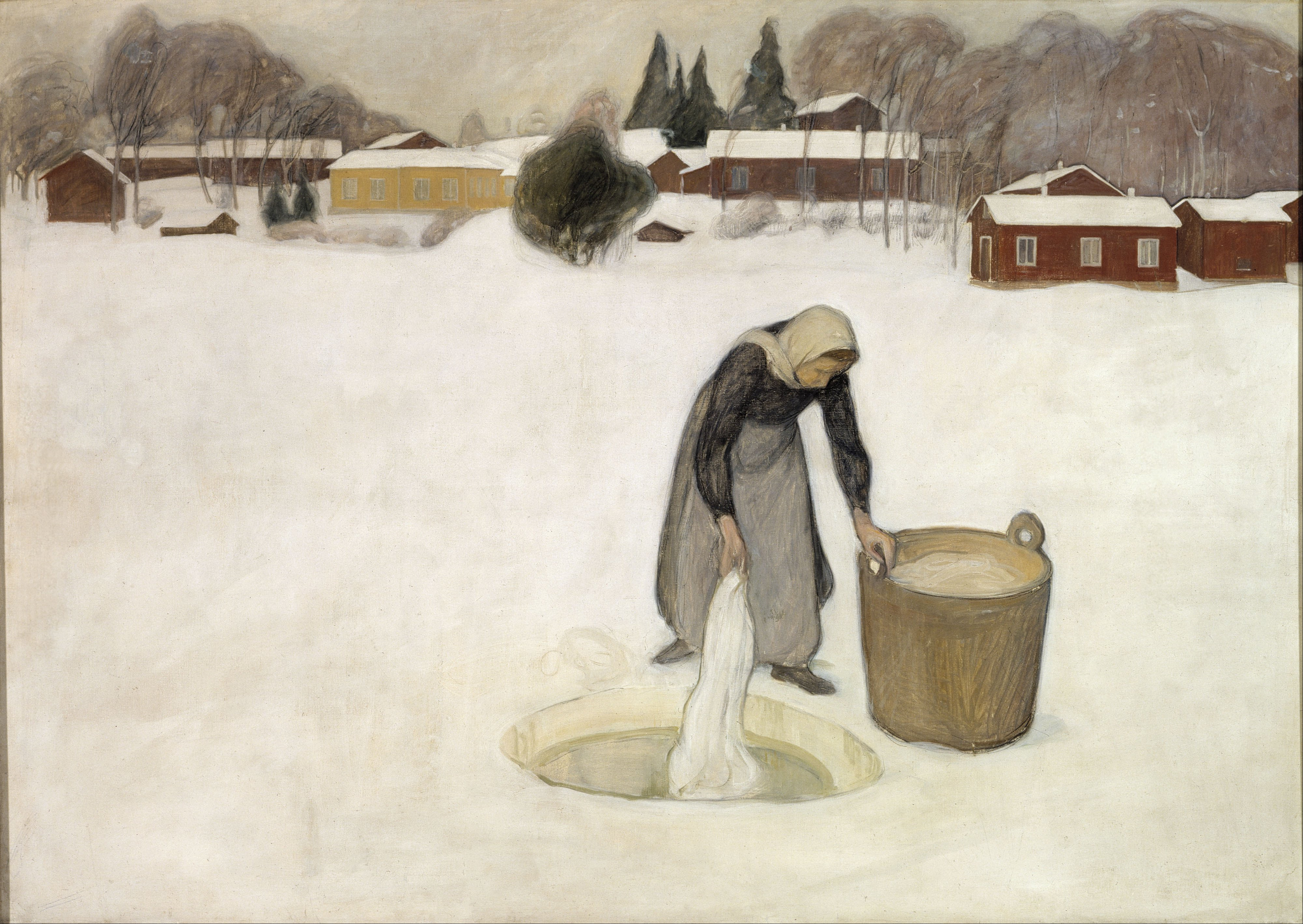 File:Pekka Halonen - Washing on the Ice - Google Art Project.jpg -  Wikimedia Commons