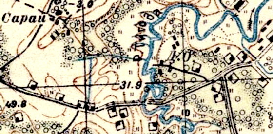 Деревня Сельцо на карте 1941 года