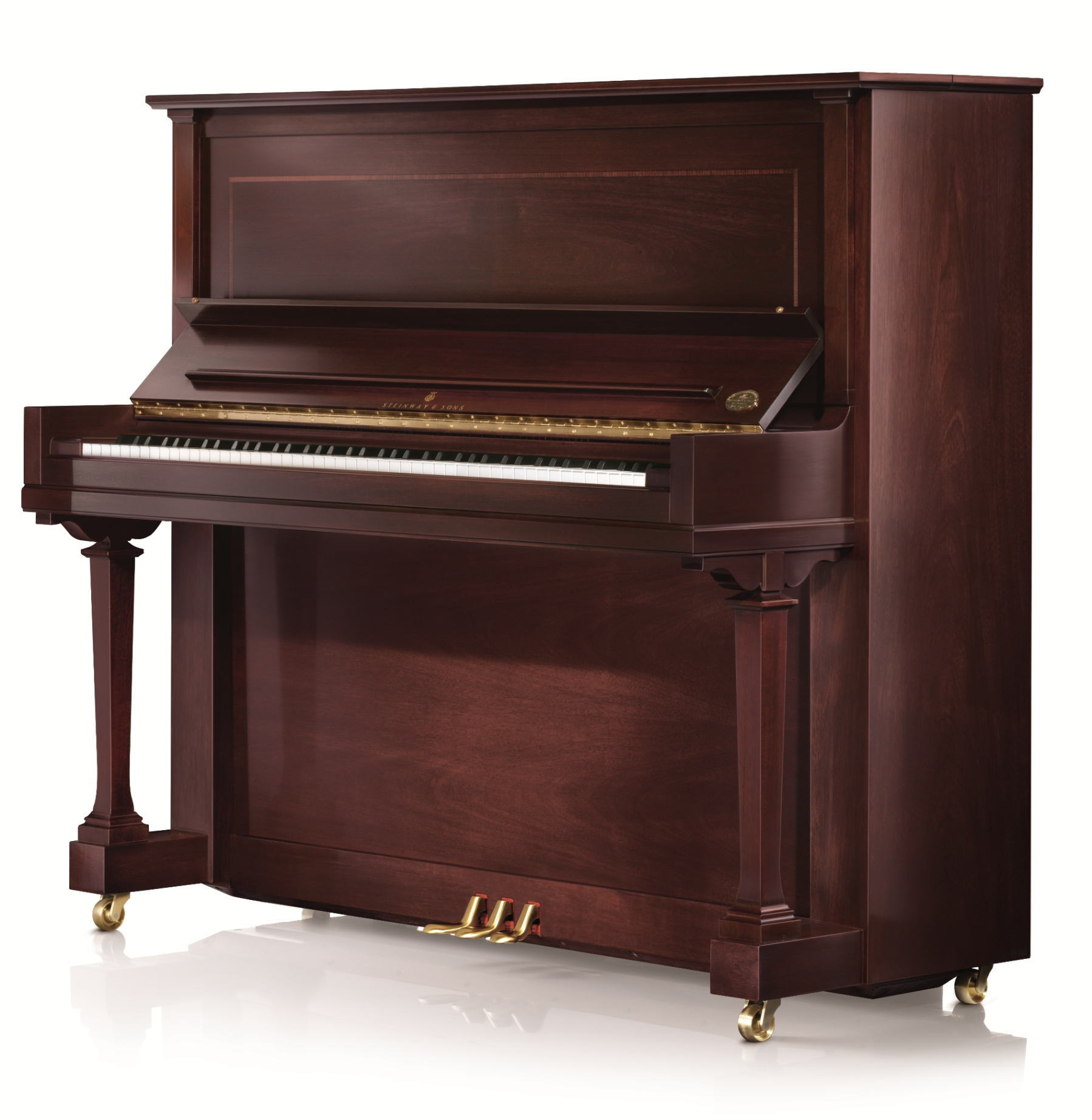 File:Steinway & Sons upright piano, model K-52 (mahogany finish