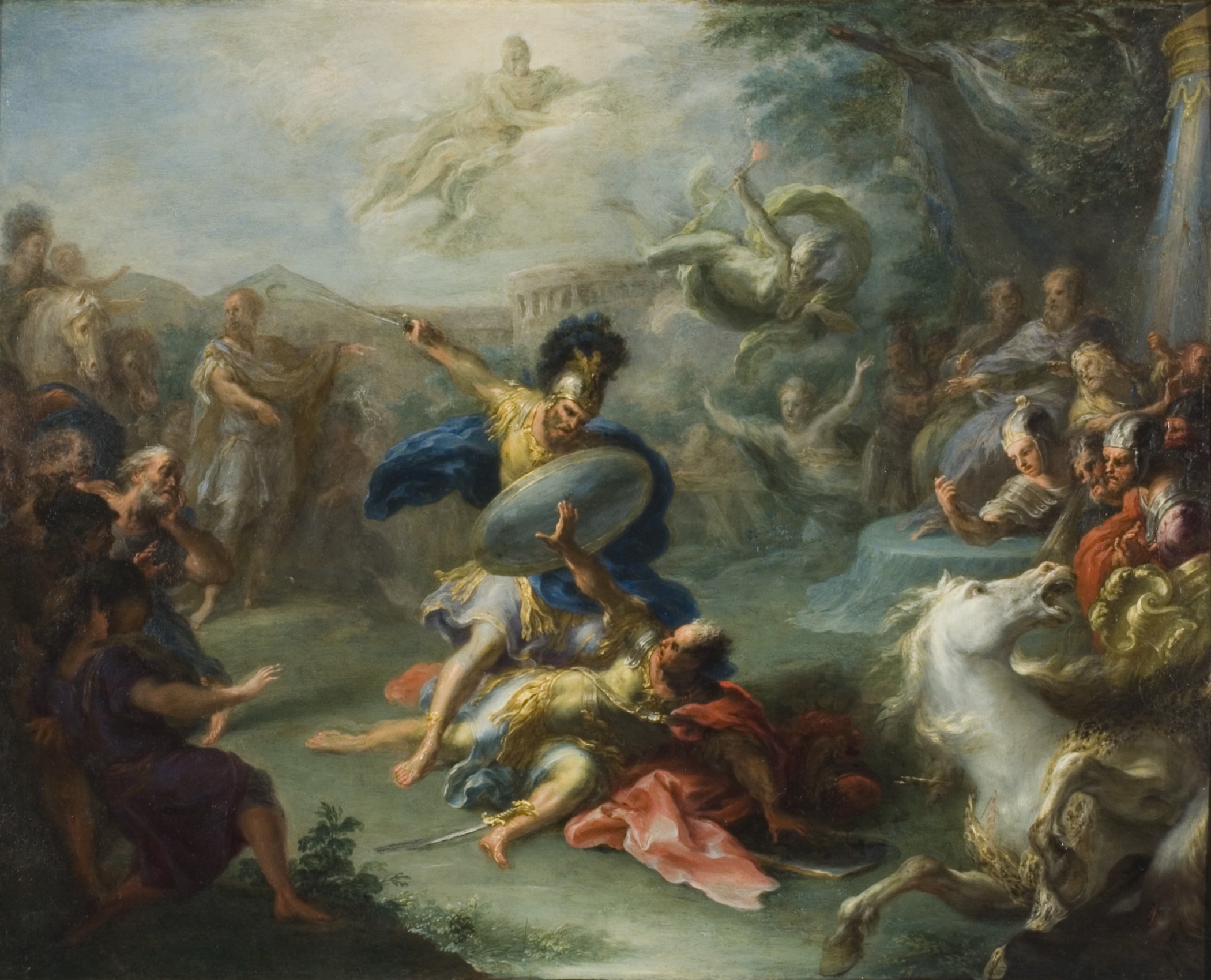 File:The Fight between Aeneas and King Turnus, from Virgil's ...
