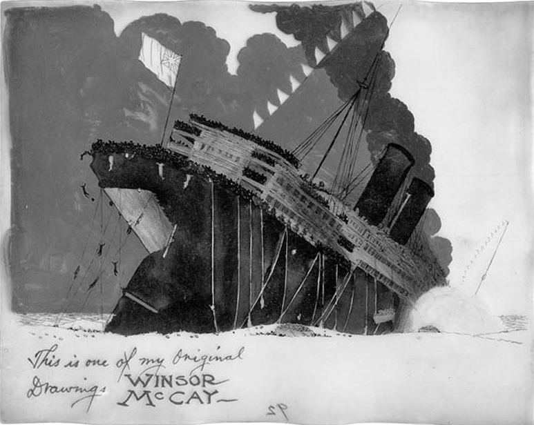 File The Sinking Of The Lusitania Winsor Mccay Signed Cel