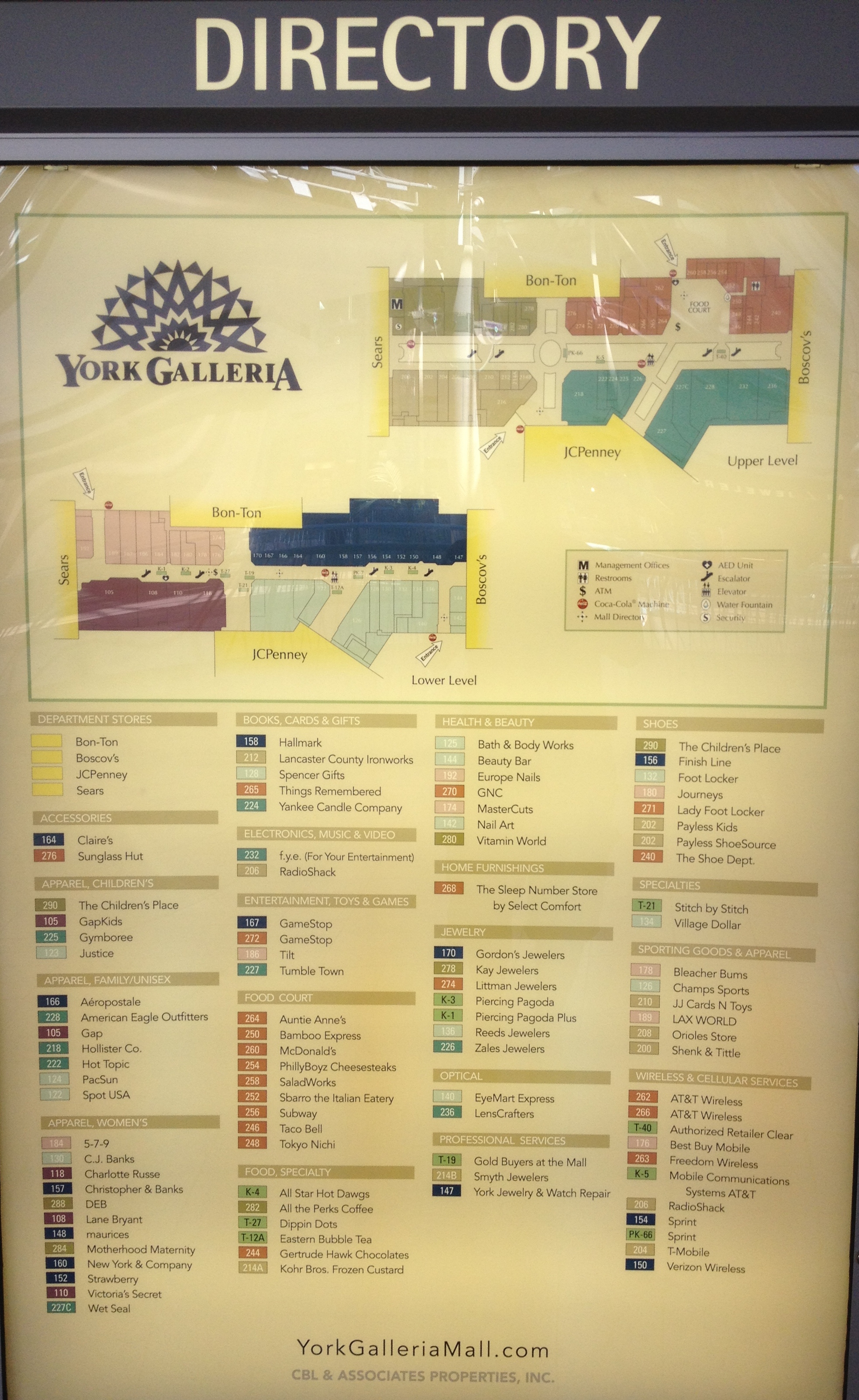 galleria mall map