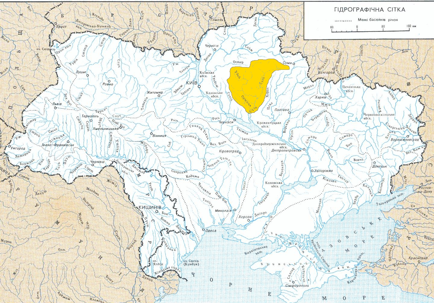 карта рек украины