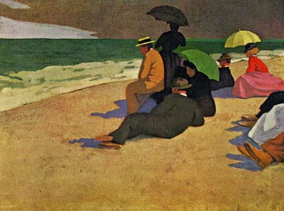 File:Félix Vallotton, 1899 - Sur la plage à Étretat.jpg