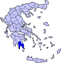 Map showing Laconia within Greece