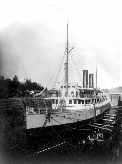 Islander (steamship) in Esquimalt BC drydock 1890s.JPG