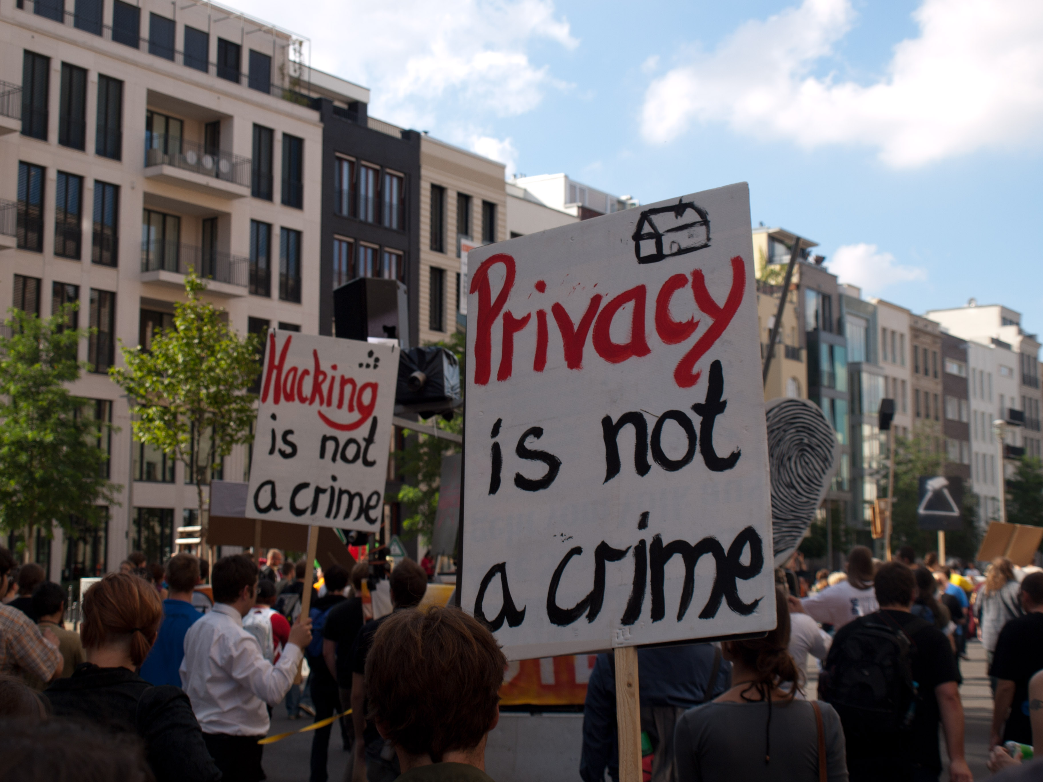 strikers with a privacy is not a crime poster