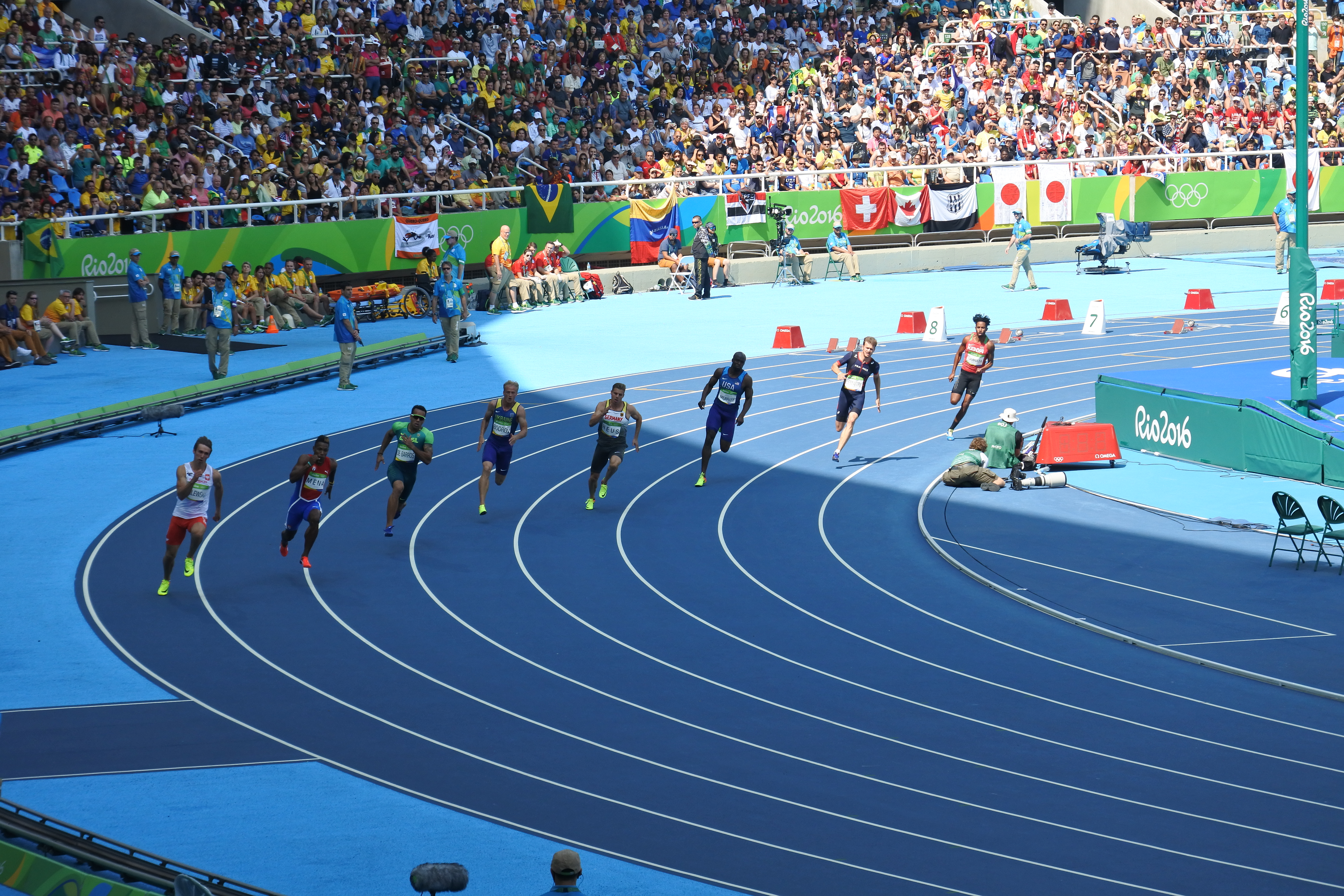 200m mens heat in Rio 2016 Olympics
