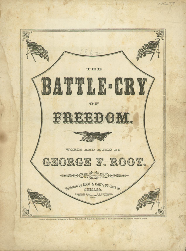 Portada de "El grito de batalla de la libertad" de George F. Root