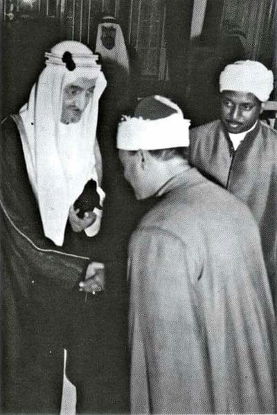 With Egyptian imam and Quran reciter Abdul Basit 'Abd us-Samad, early 1970s
