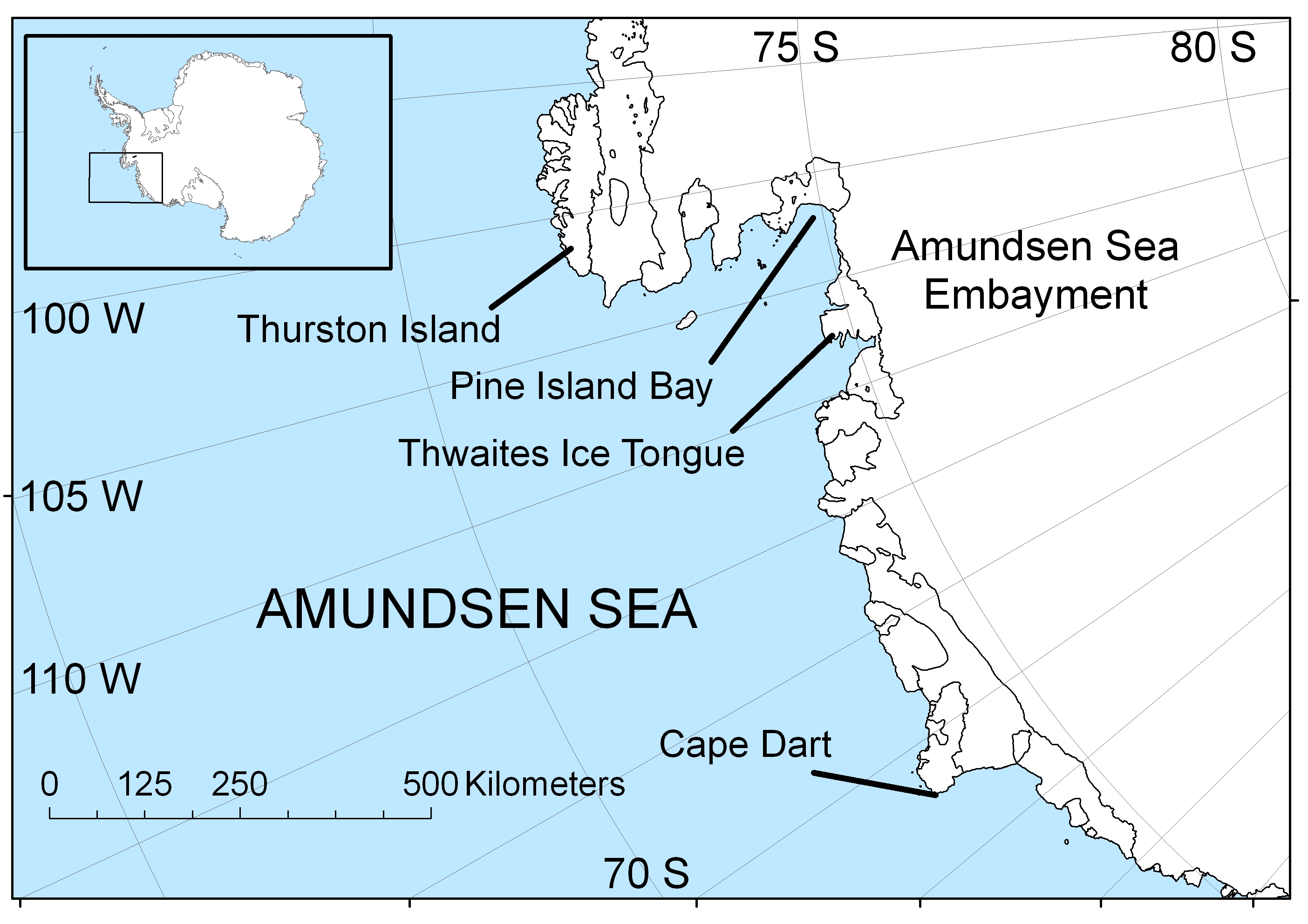 The Amundsen Sea area of Antarctica