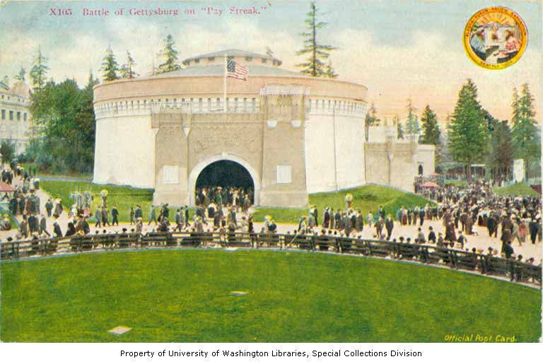 File:Battle of Gettysburg Building, Pay Streak, Alaska-Yukon-Pacific Exposition, Seattle, Washington, 1909 (AYP 1325).jpeg