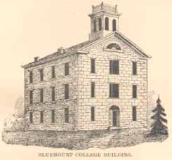 Blue Mont Central College building, built in 1859