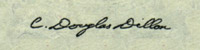 C. Douglas Dillons signatur