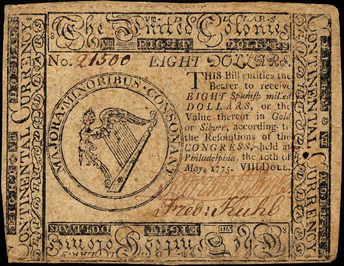 File:Continental Currency $8 banknote obverse (May 10, 1775).jpg