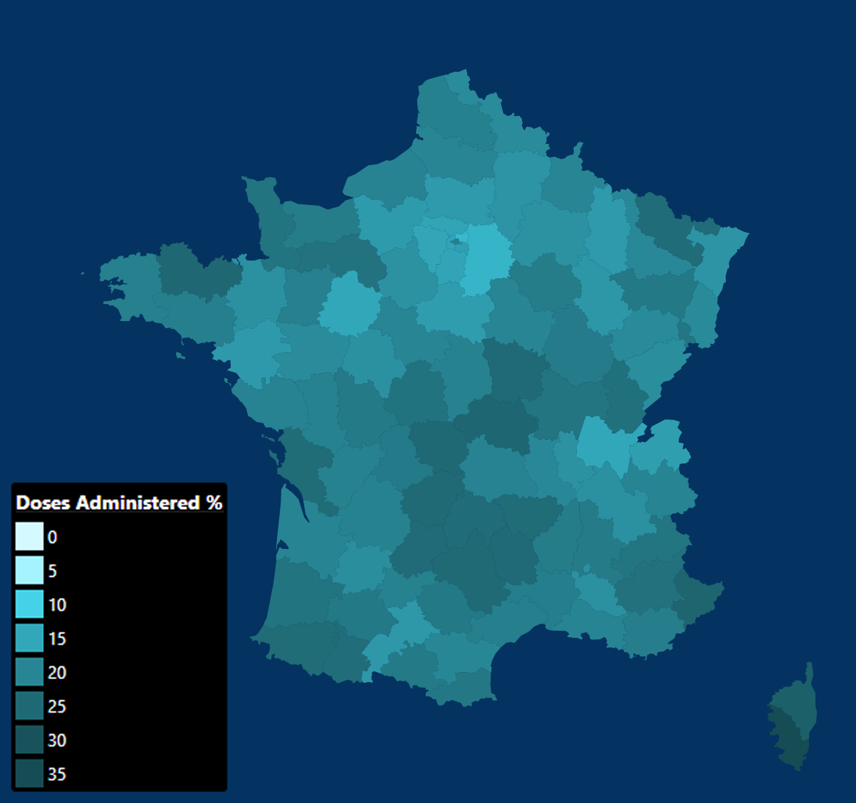 Covid 19 Vaccination Map of France