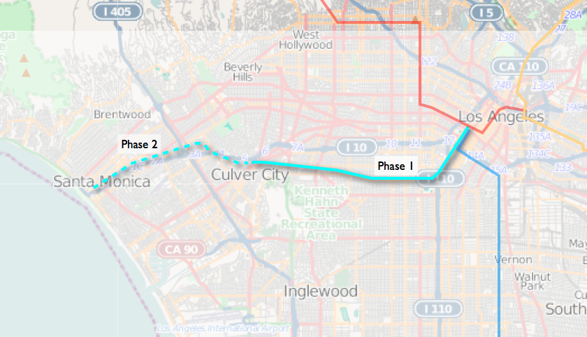 File Expo Line Los Angeles Route Map Png Wikimedia Commons