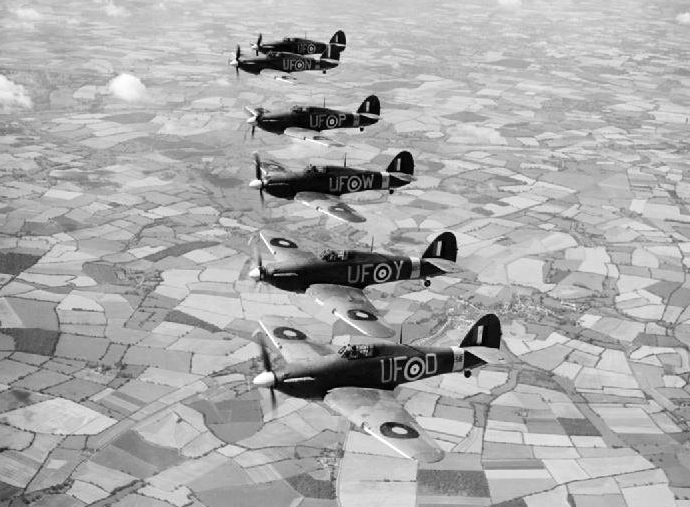 File:Hurricane IIBs 601 Sqn RAF in flight 1941.jpg
