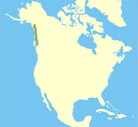 Lage der Coast Mountains in Nordamerika