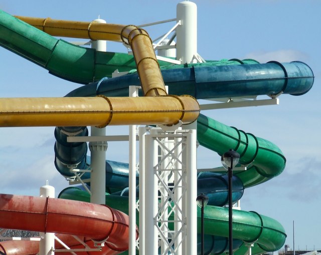 File:Water flumes at the Olympia Centre - geograph.org.uk - 753394.jpg