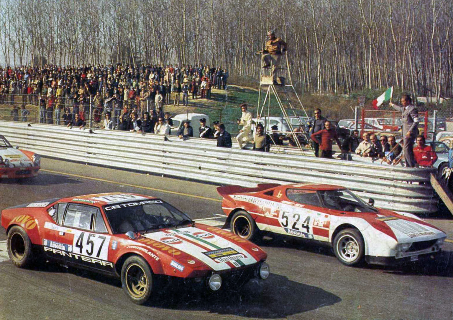 Once there was a circuit 1973_Automotive_Tour_of_Italy_%28Casale_stage%29_-_Casoni%27s_De_Tomaso_Pantera_Jolly_Club%2C_and_Andruet%27s_Lancia_Stratos_Marlboro