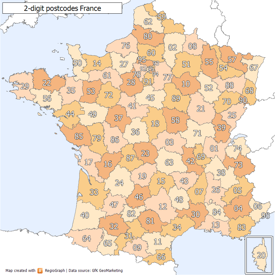 mapa codigos postales francia Código postal de Francia   Wikipedia, la enciclopedia libre