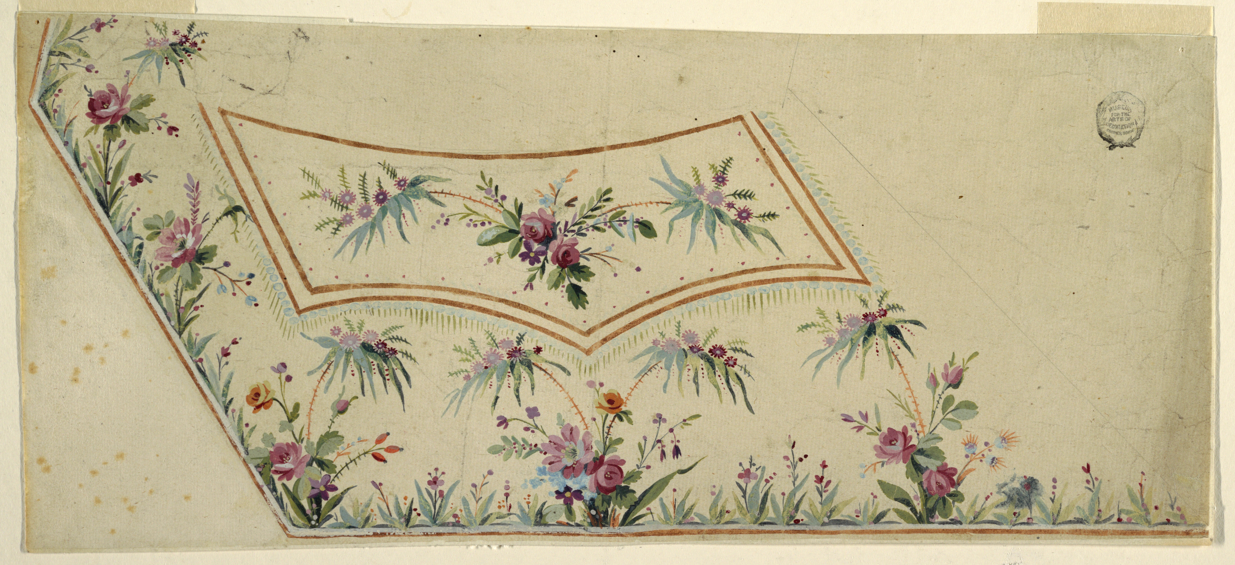 History of the Embroidery frames. Bottom corner