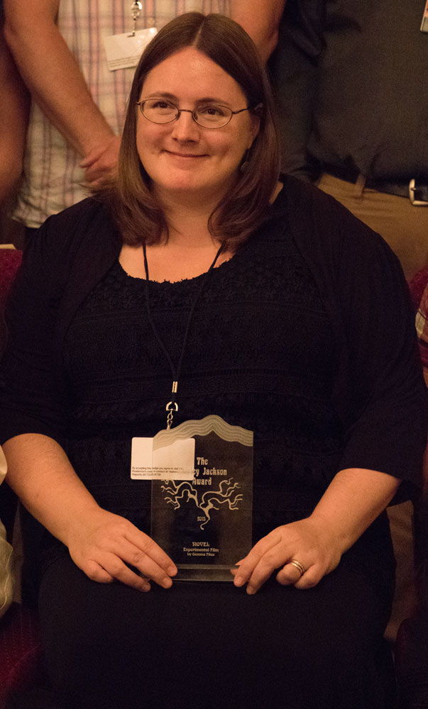 Files at [[Readercon]] in 2016, holding her [[Shirley Jackson Award]] for Best Novel
