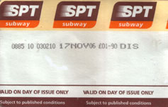 Modern subway ticket