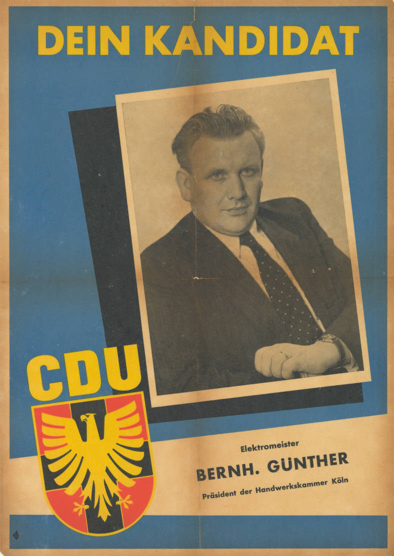 Candidate poster Bernhard Günthers for the Federal Elections of 1953