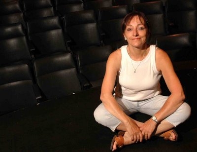 Mónica Villa at Picadilly Theatre, before a rehearsal
