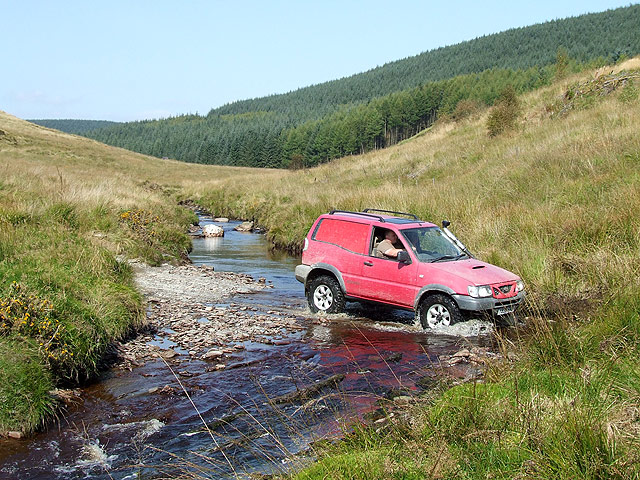 File:"Off-roader" fording the Afon Tywi, Ceredigion-Powys - geograph.org.uk - 1571437.jpg