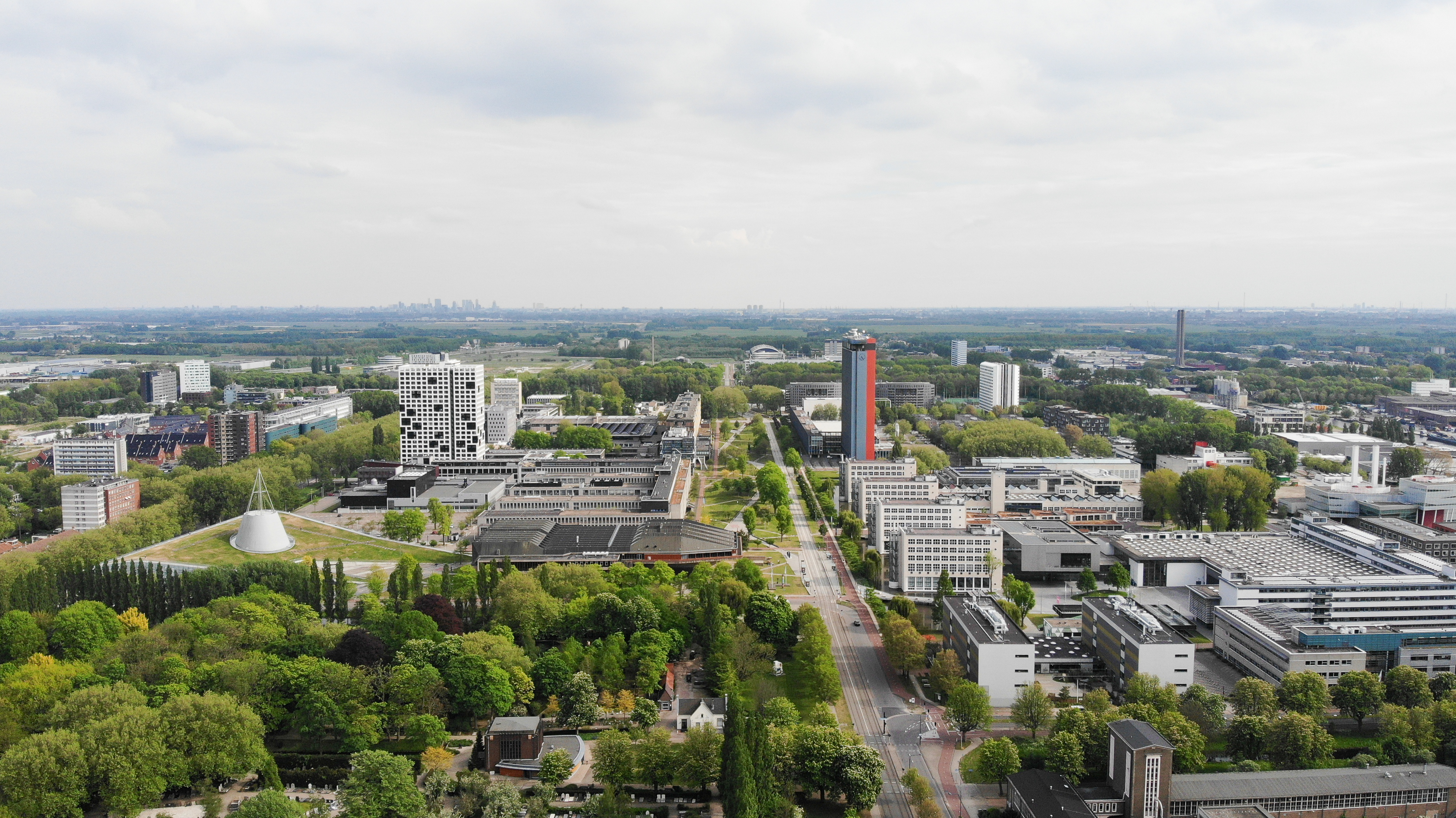 Aeriel view of TU Delft