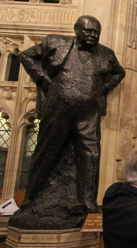 Bronzeskulptur Winston Churchill Statue Marmorsockel Bronzefigur Skulptur 17cm 