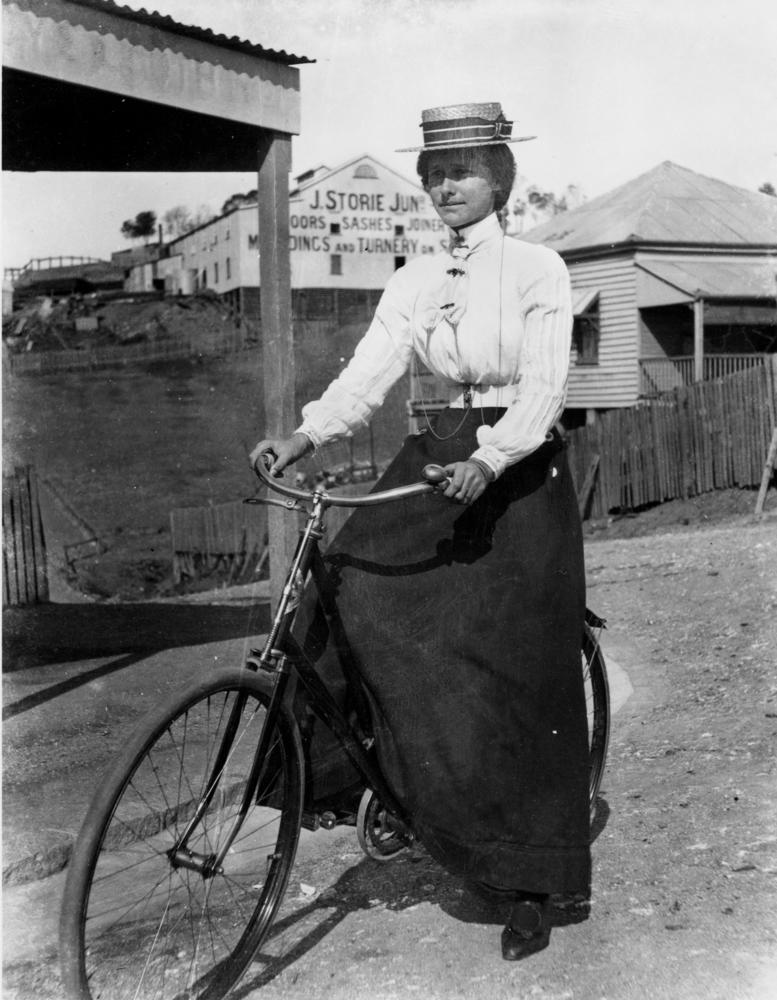 File:StateLibQld 1 184095 Woman cycling in Brisbane, 1890 