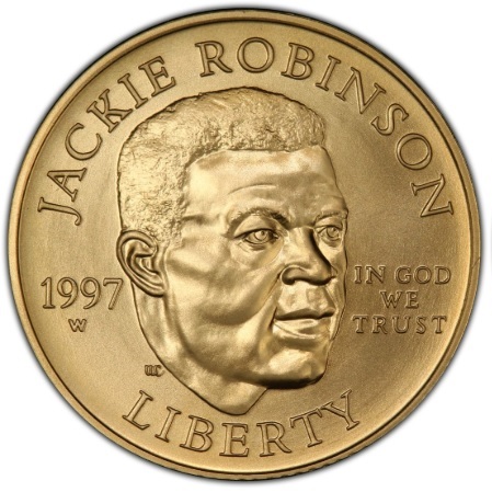 File:1997 Jackie Robinson Uncirculated Five Dollars (obverse).jpg