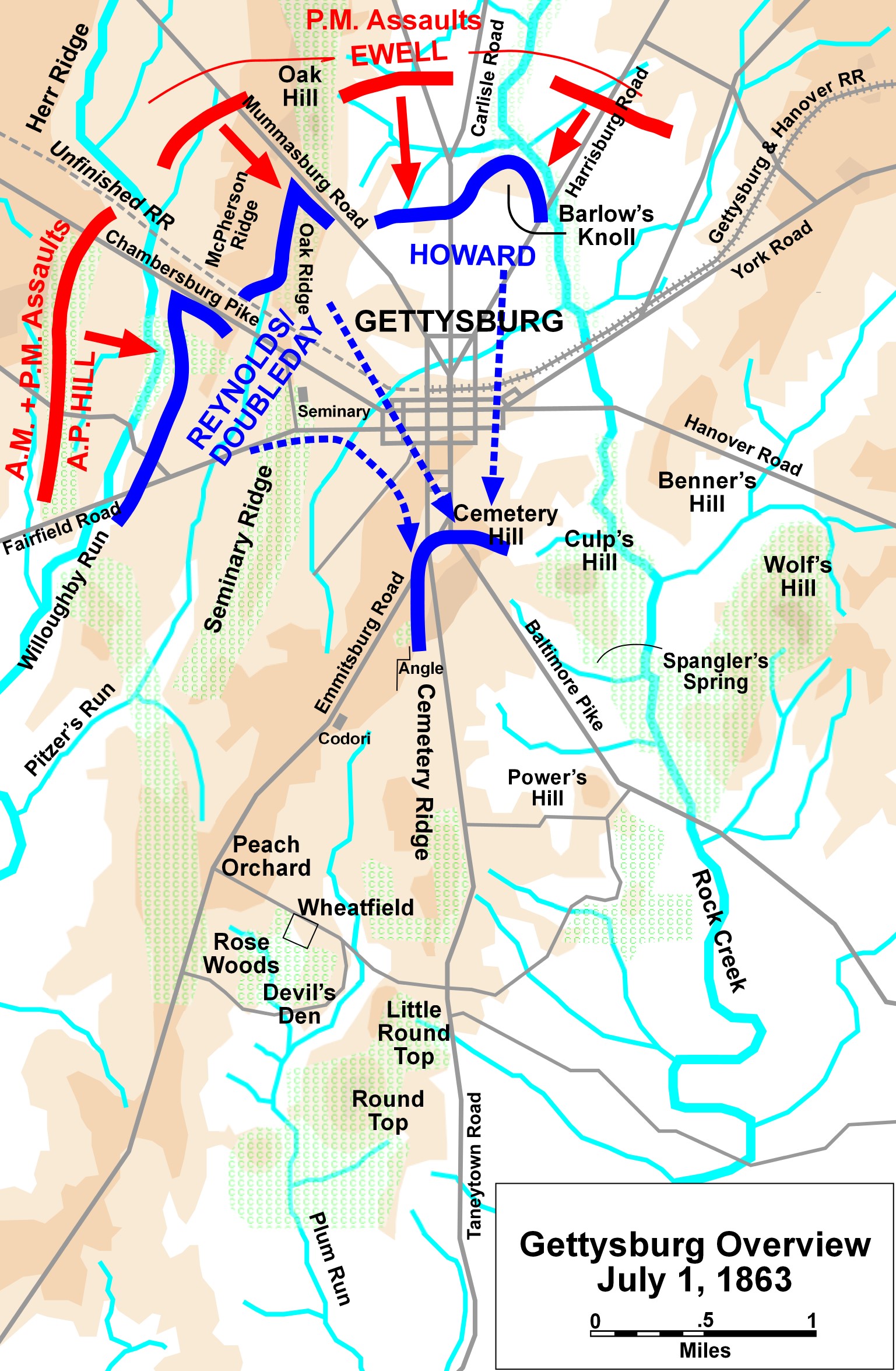 Gettysburg Battle Map Day1 