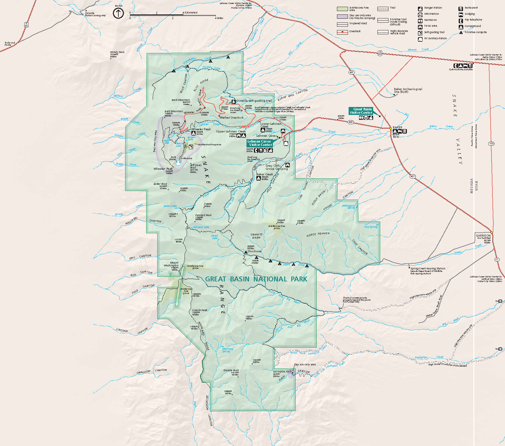 great basin national park map File Great Basin National Park Map 2007 04 Png Wikimedia Commons