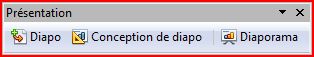 barre d'outils Présentation
