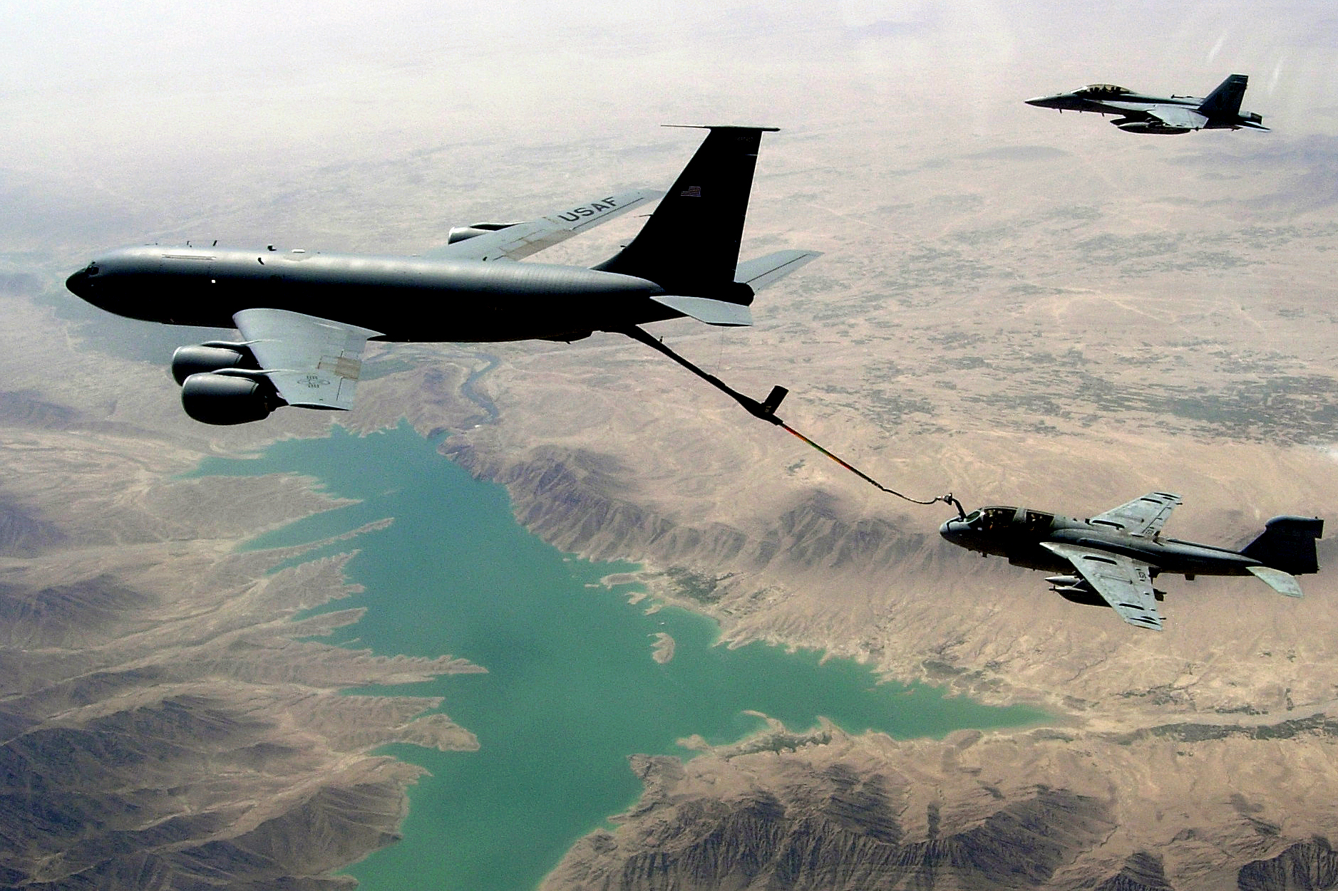 Aerial refueling by KC-135 Stratotanker.