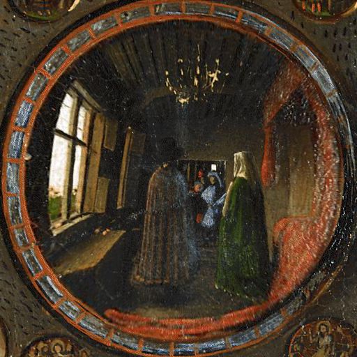 File:The Arnolfini Portrait, détail (2) spherize-50.jpg