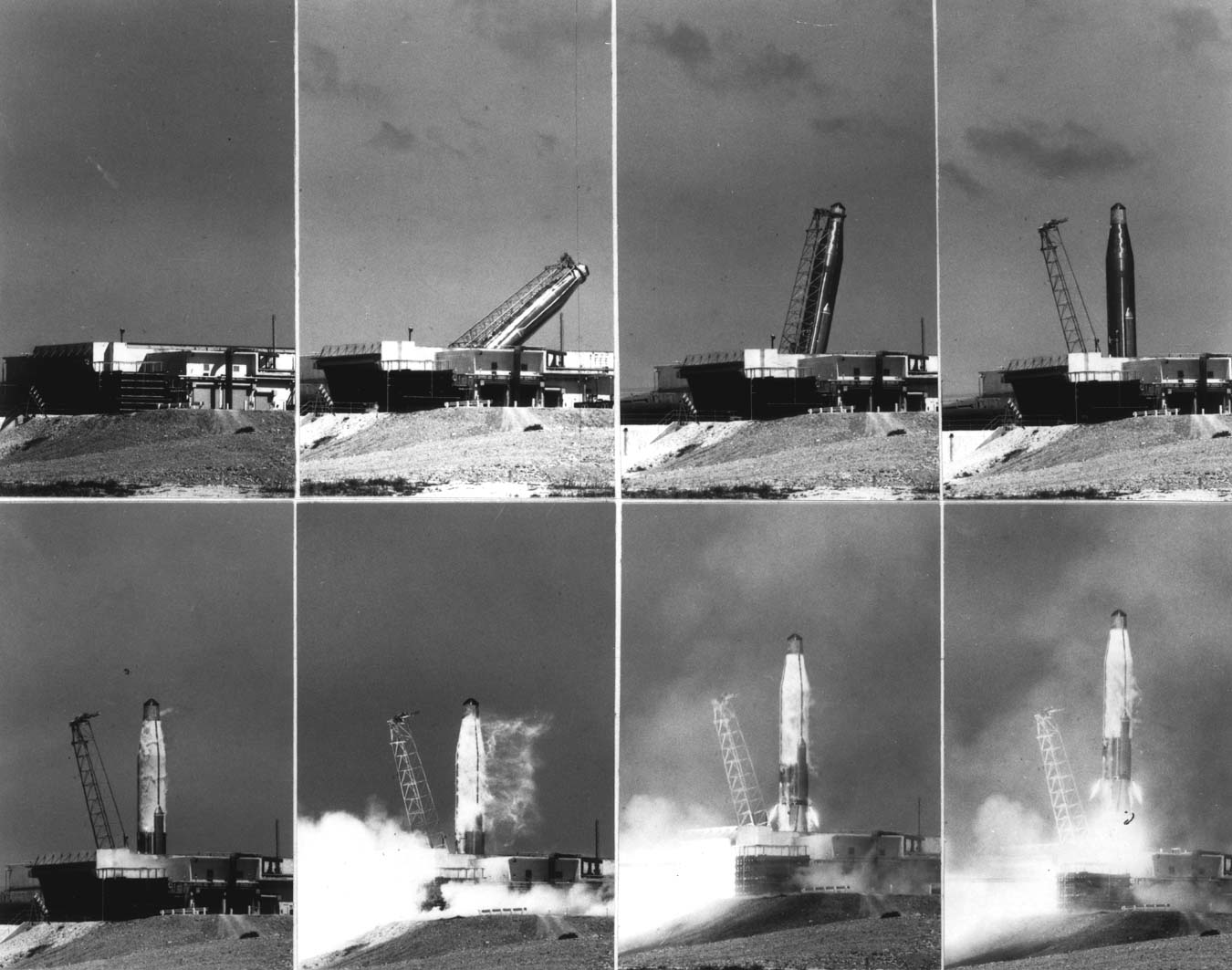 Launching of the Atlas ICBM at the Vandenberg Air Force Base, California, June 11, 1957.