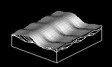 Animation of wind pushing transverse dunes along. The sand blows from the stoss side down onto the less side, where it is buried by the next layer. The dune thus moves, and a cross-section through it shown diagonal cross-bedding