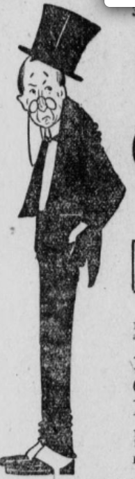 Carle as drawn in a newspaper advertisement, 1909