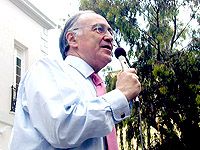 Michael Howard, then Conservative leader, addressing voters outside the Gibraltar House of Assembly (now the Gibraltar Parliament) for the 2004 European Election. Gib mh04.jpg