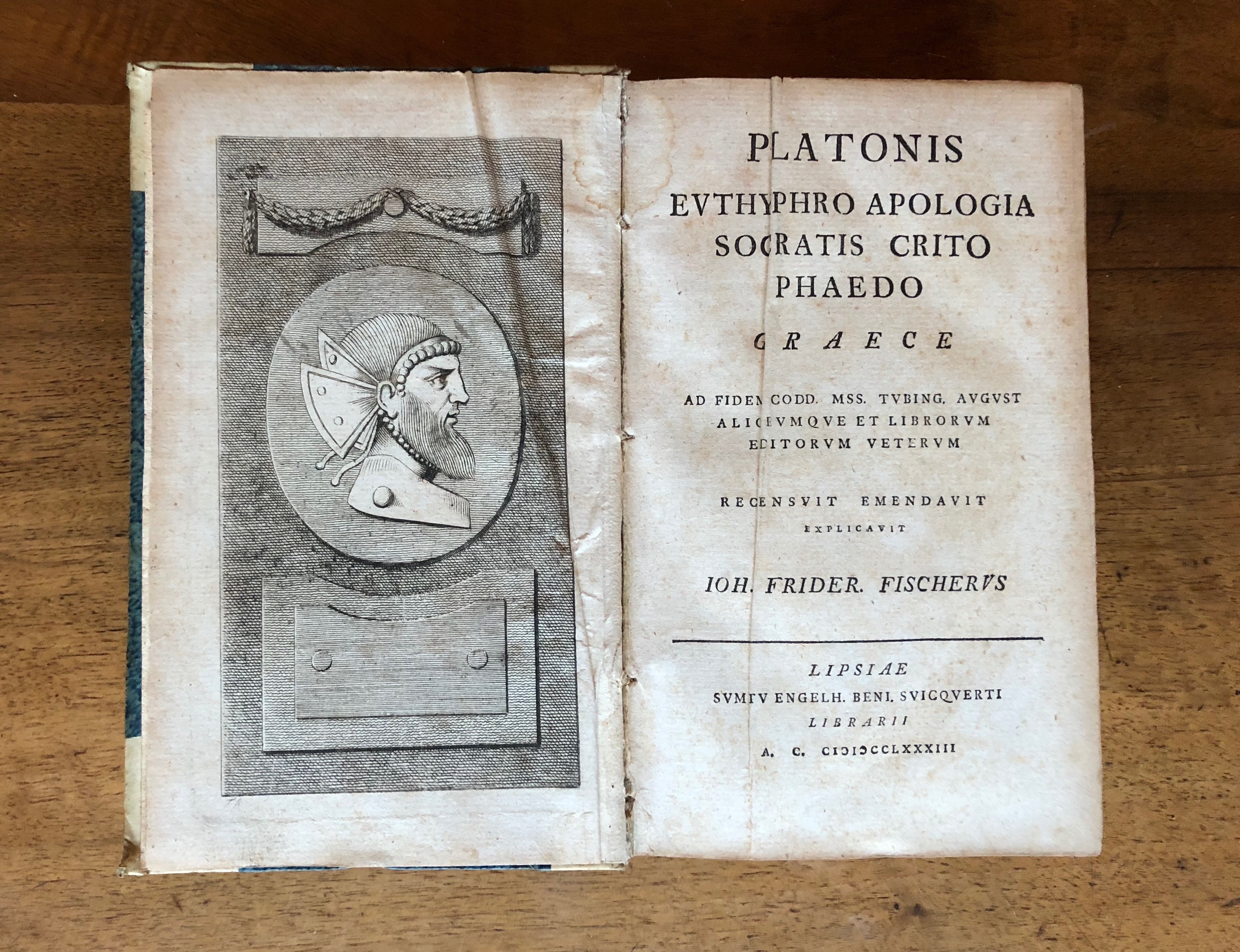 Johann Friedrich Fischer: ''Platonis Eutyphro Apologia Socratis Crito Phaedo'', erschienen Leipzig 1783