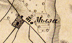 Деревня Шадырицы на карте 1863 года