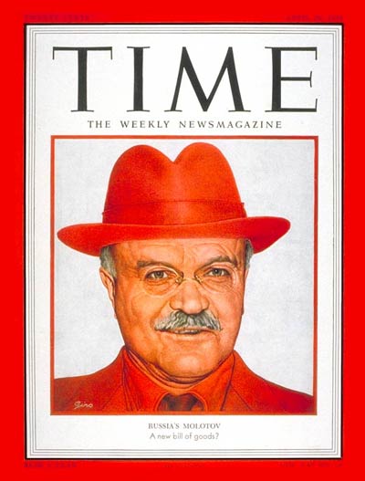 Vyacheslav Molotov on the cover of Time, 20 April 1953